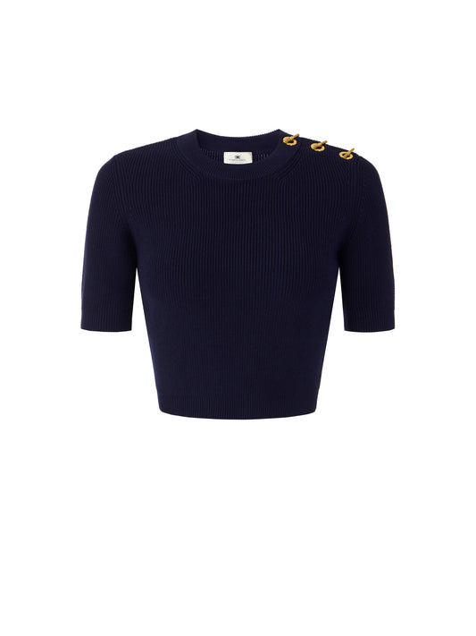 Knit top with jewel details