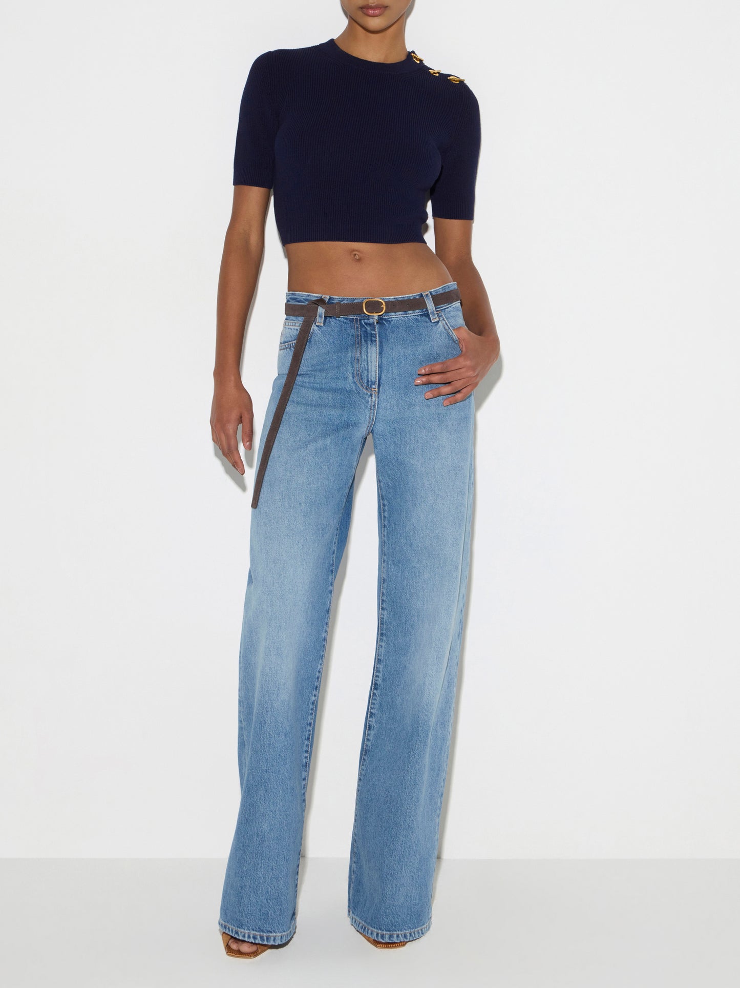 Knit top with jewel details