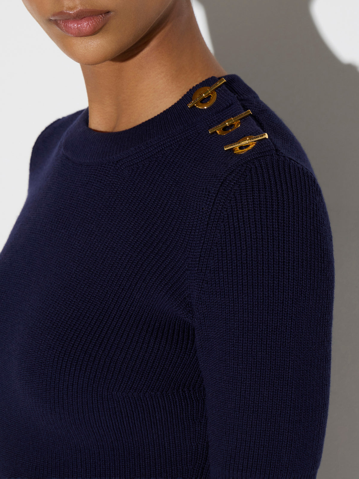 Knit top with jewel details