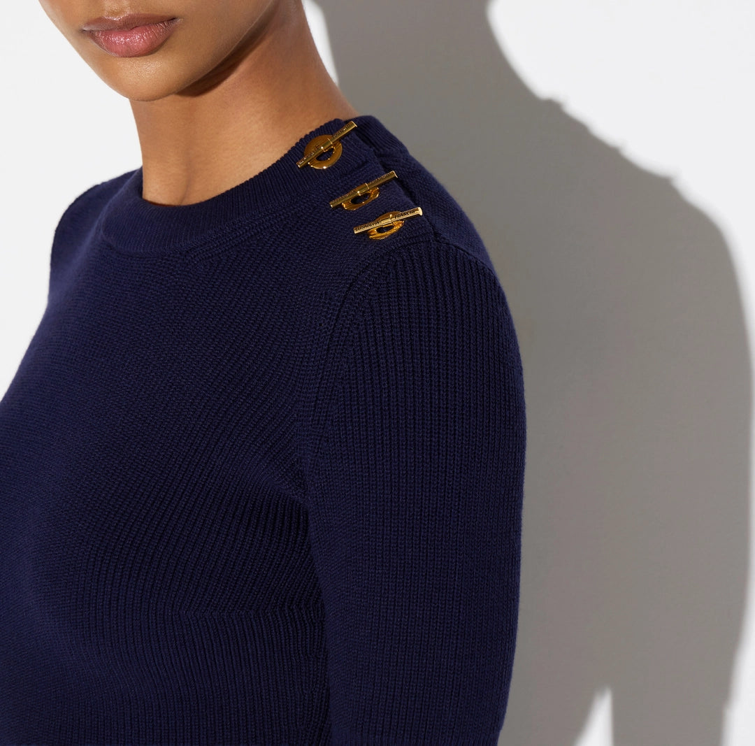 Knit top with jewel details