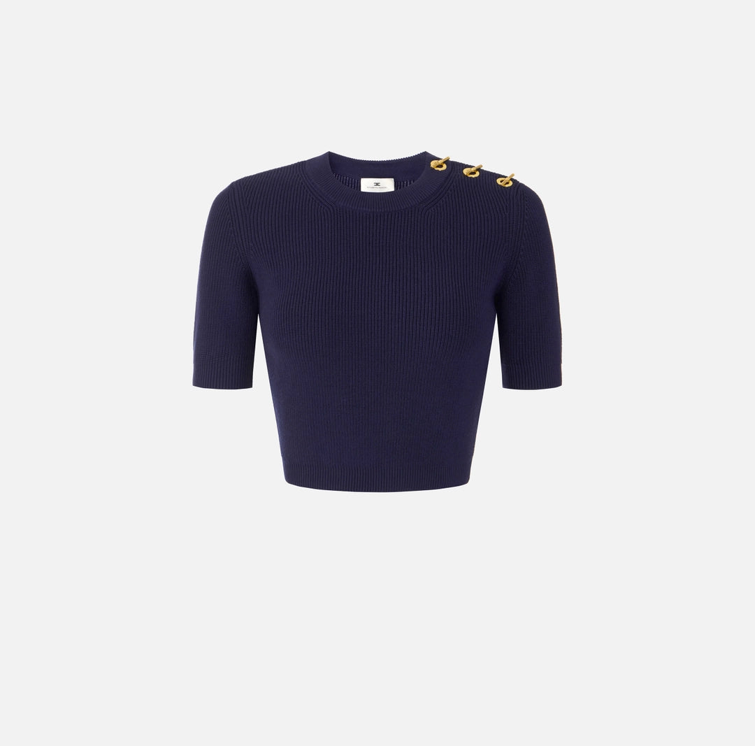 Knit top with jewel details