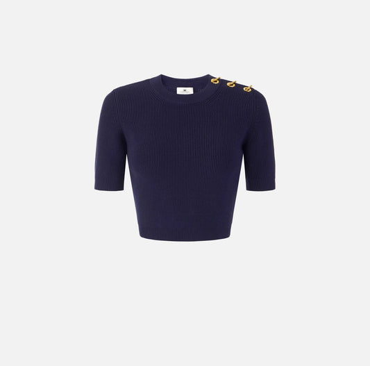 Knit top with jewel details