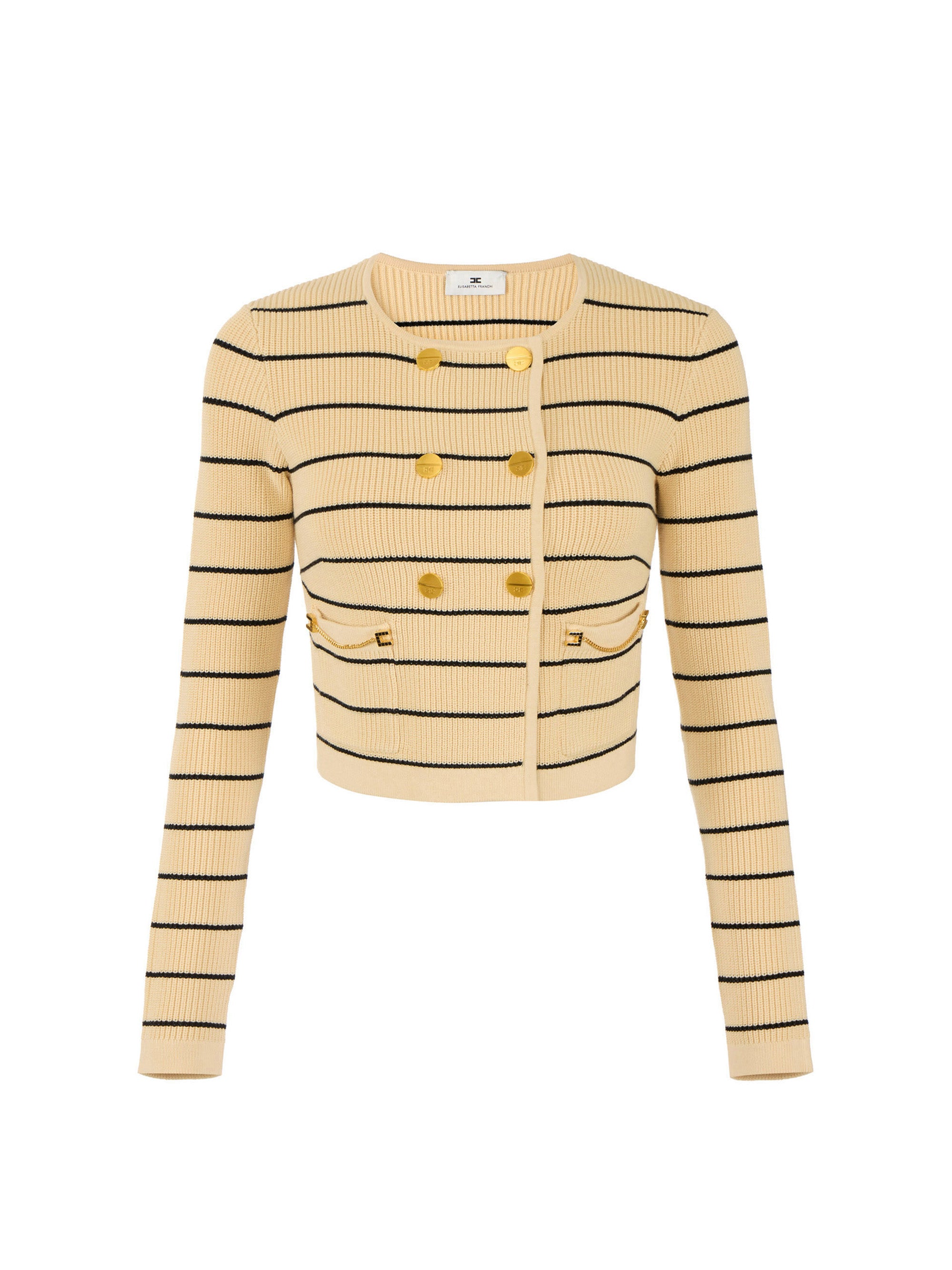 Striped knit cardigan