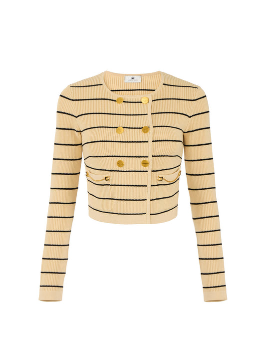 Striped knit cardigan