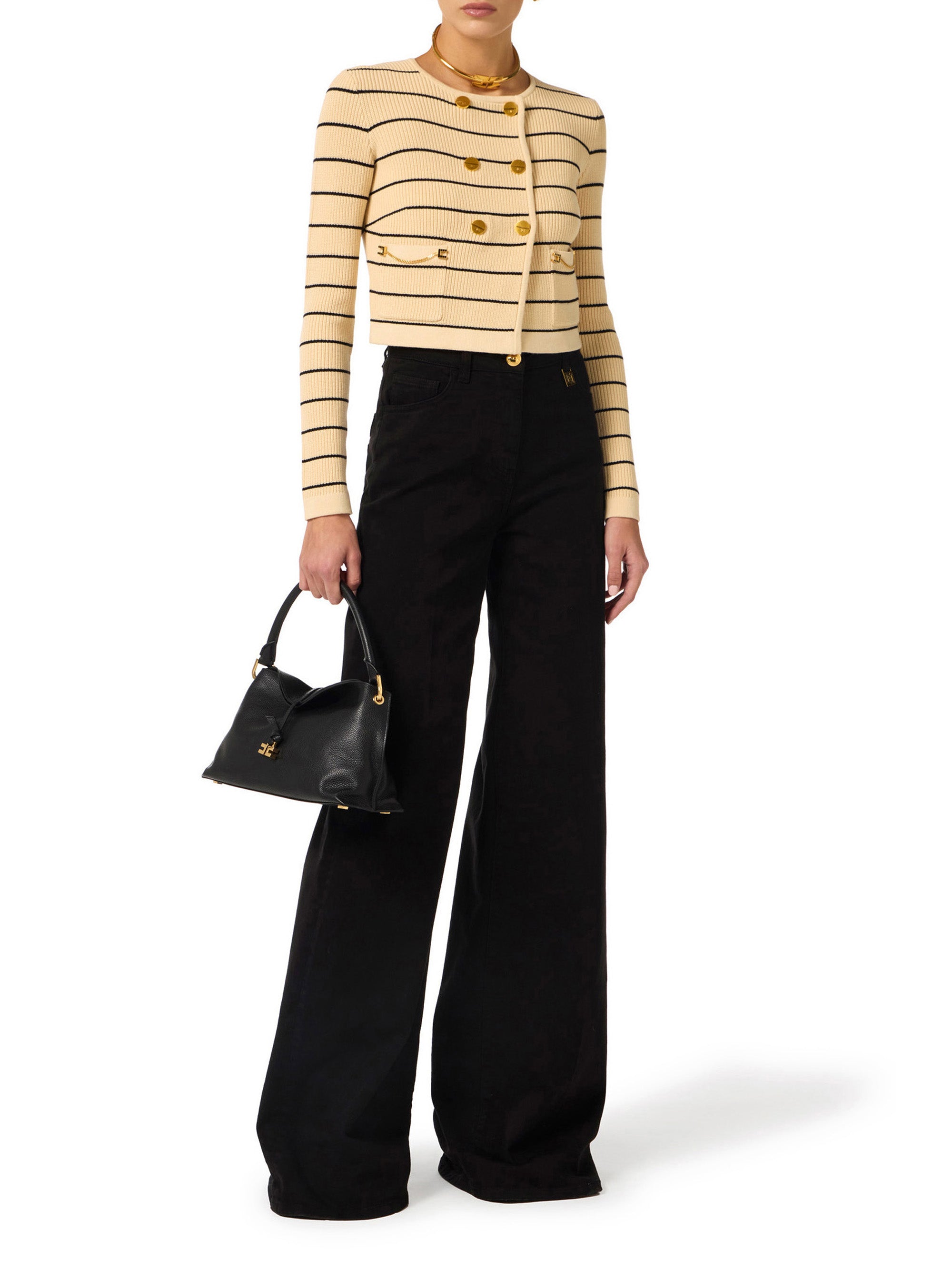 Striped knit cardigan