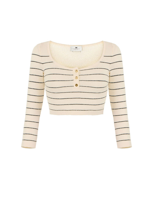 Striped cotton thread top