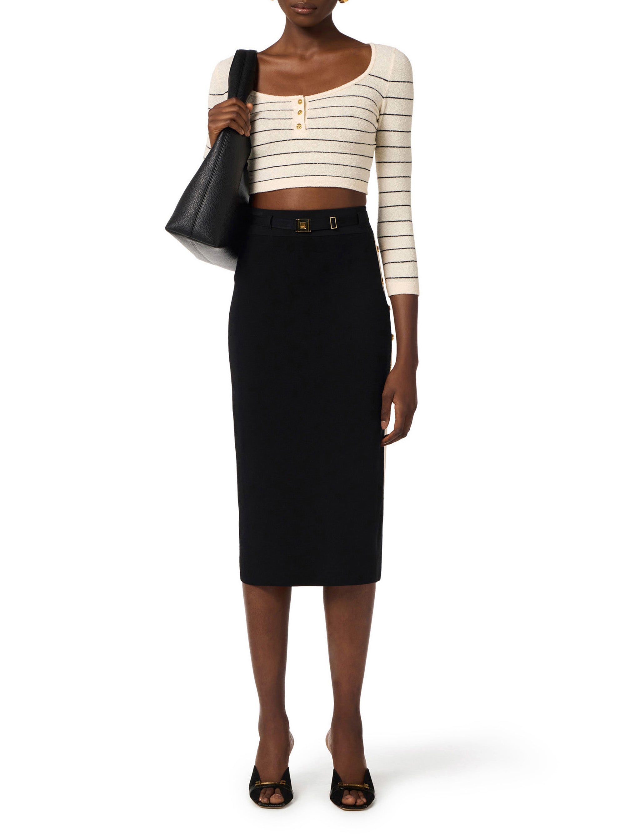 Striped cotton thread top