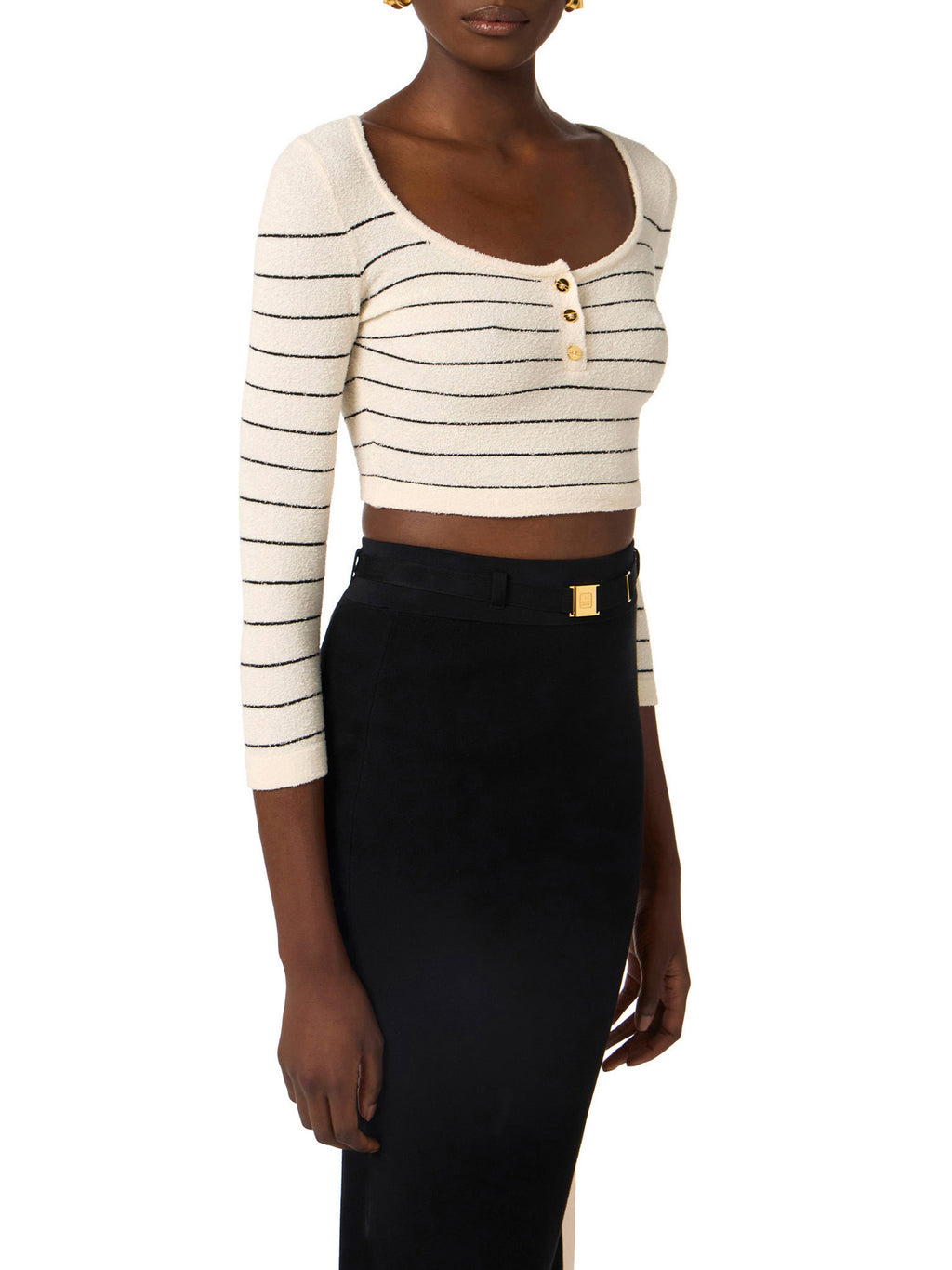 Striped cotton thread top