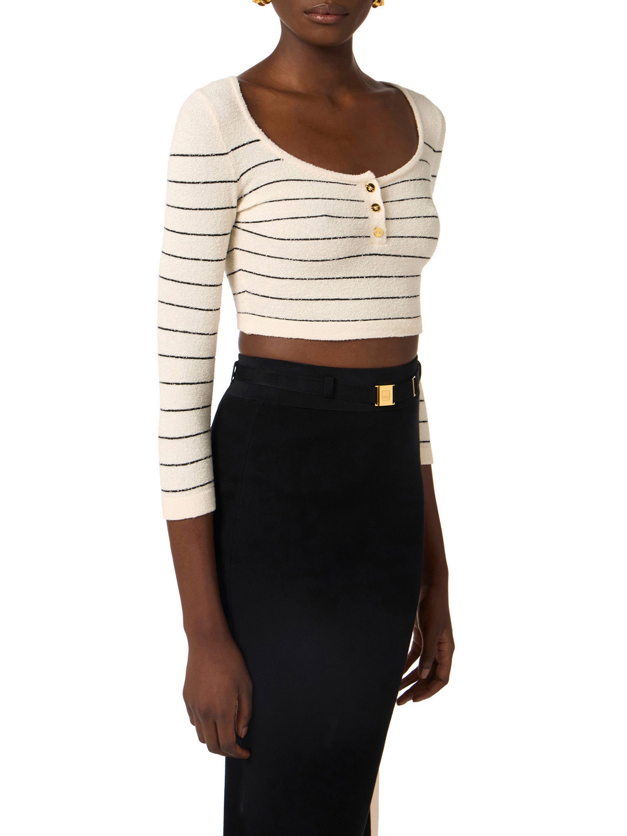 Striped cotton thread top