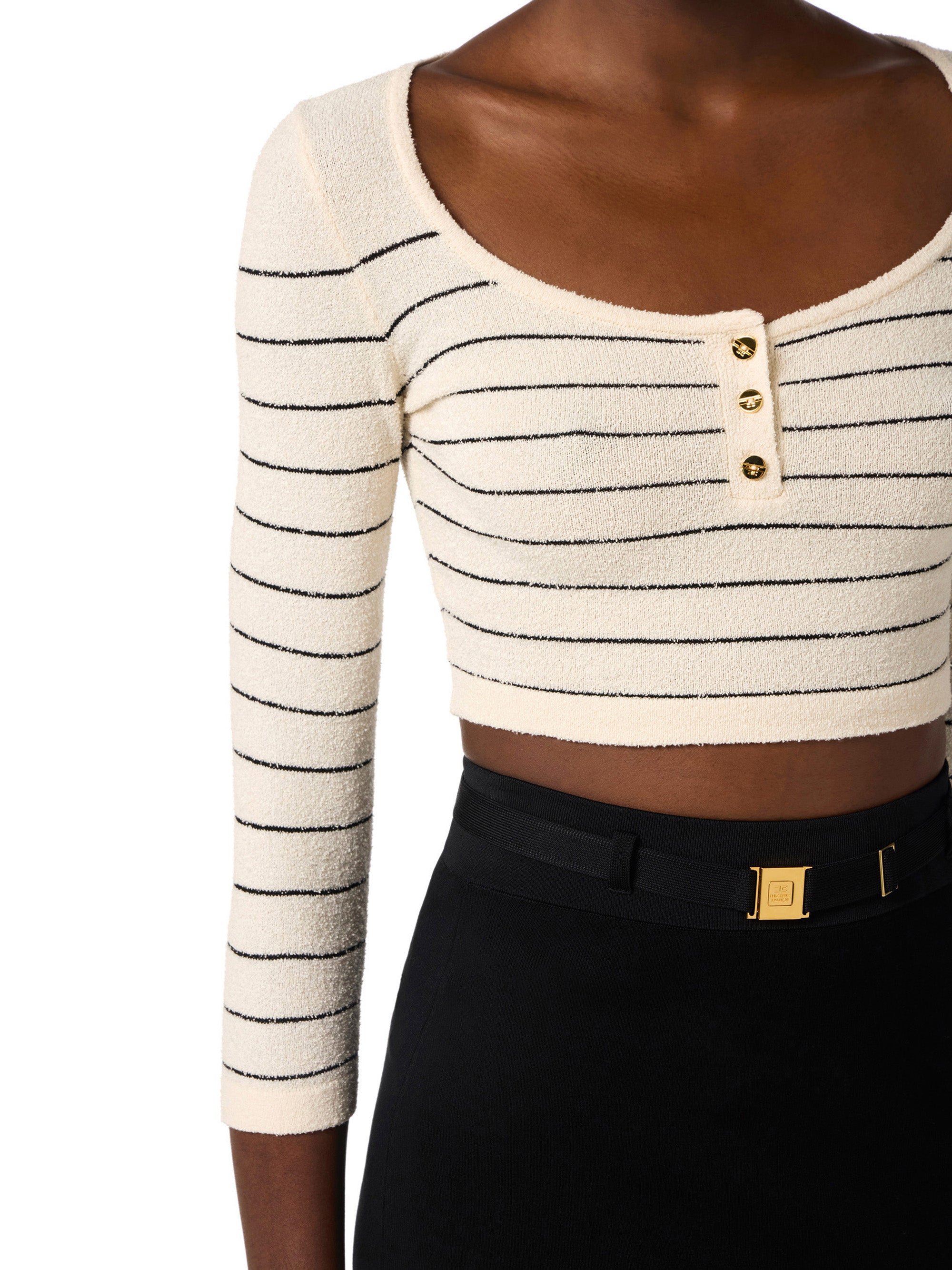 Striped cotton thread top