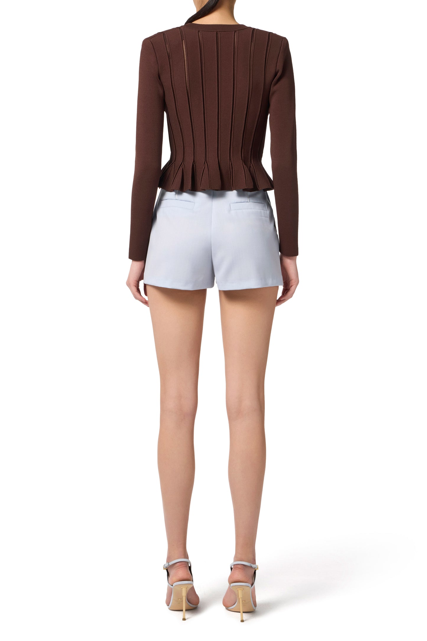 Knit jacket with openwork details