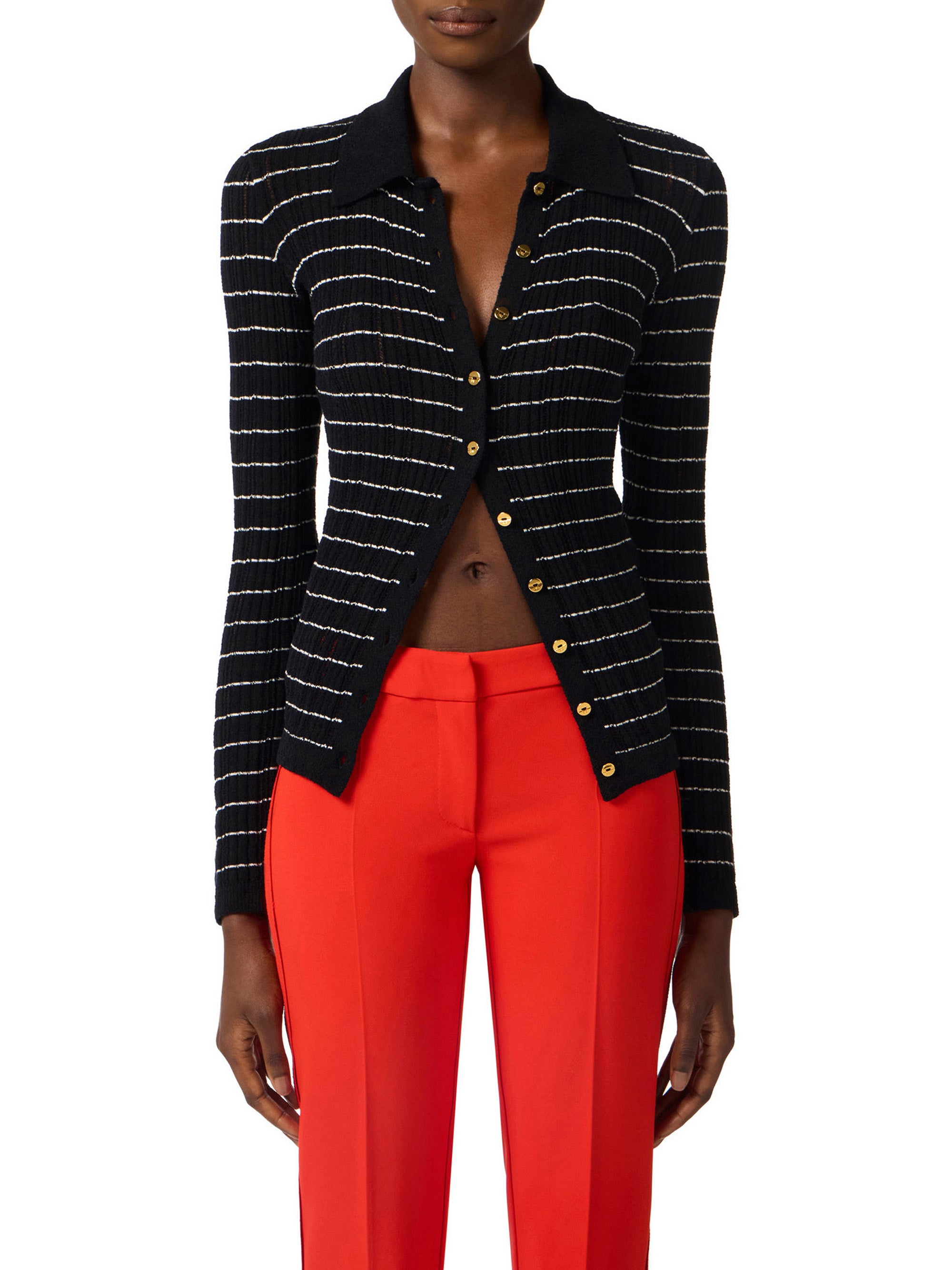 Striped cotton thread top