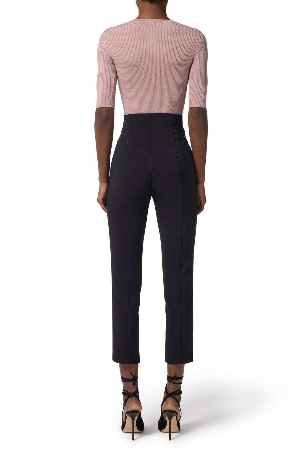 Ribbed knit top with breast pocket