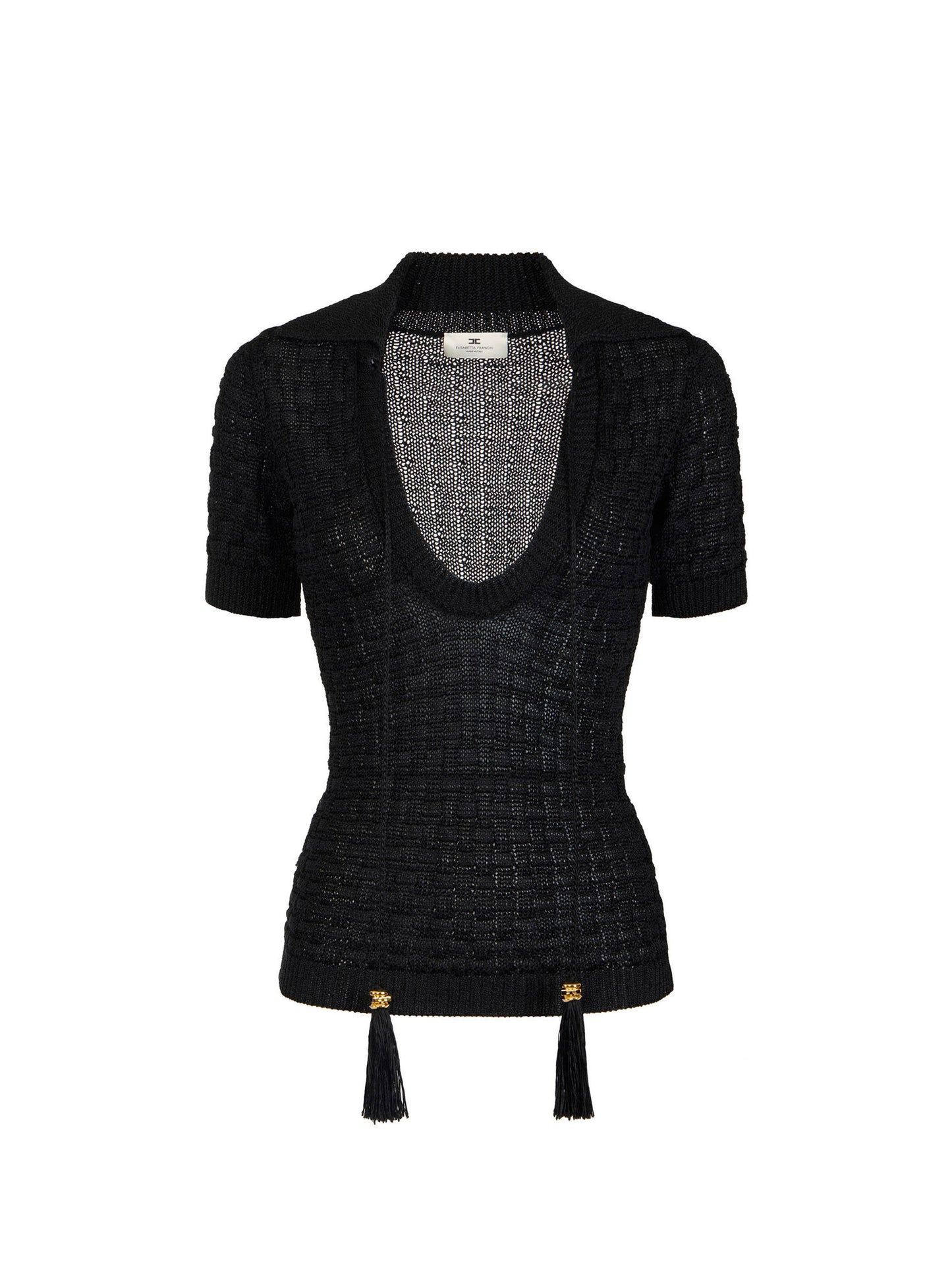 Knit top with tassels