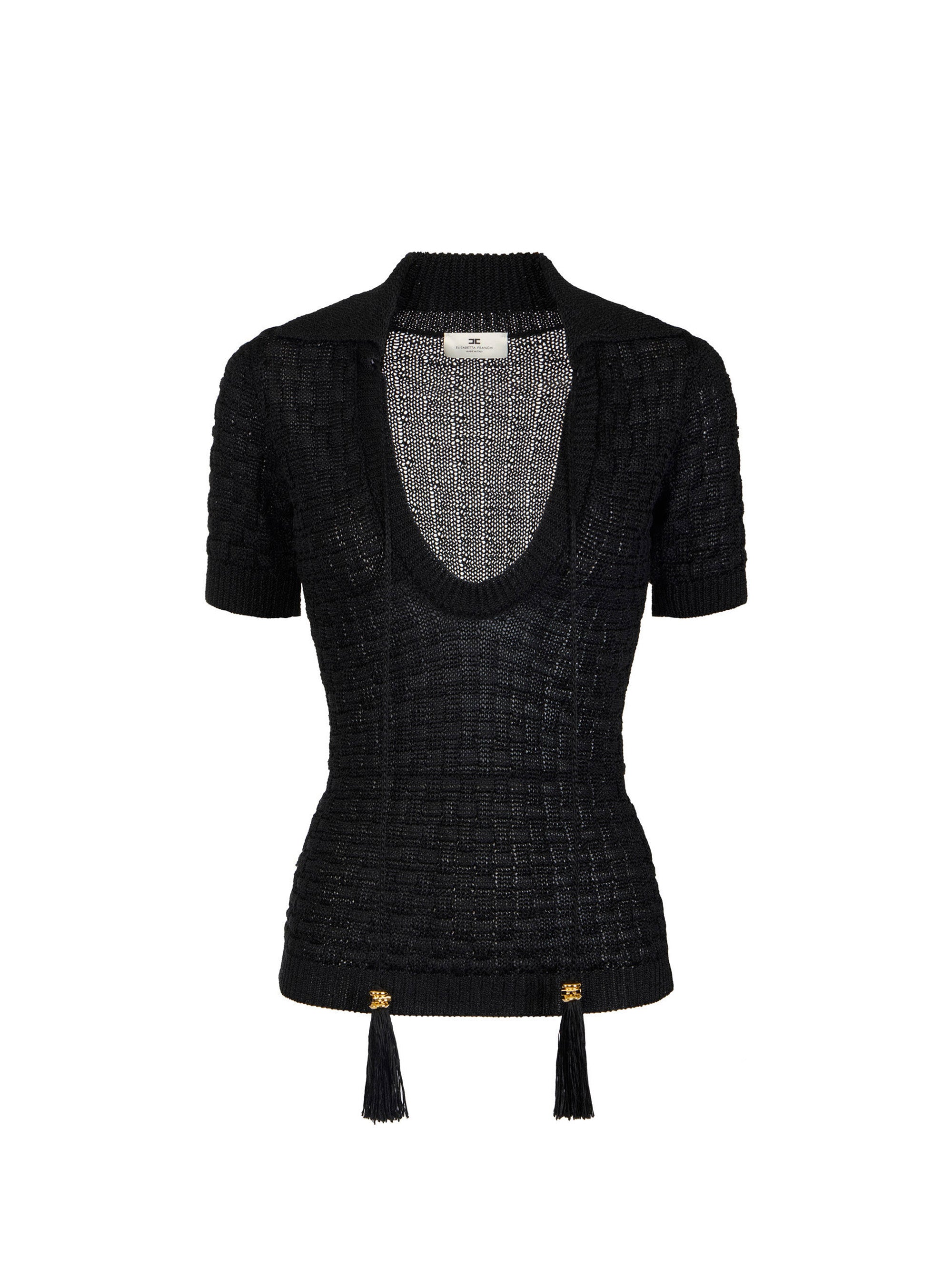 Knit top with tassels