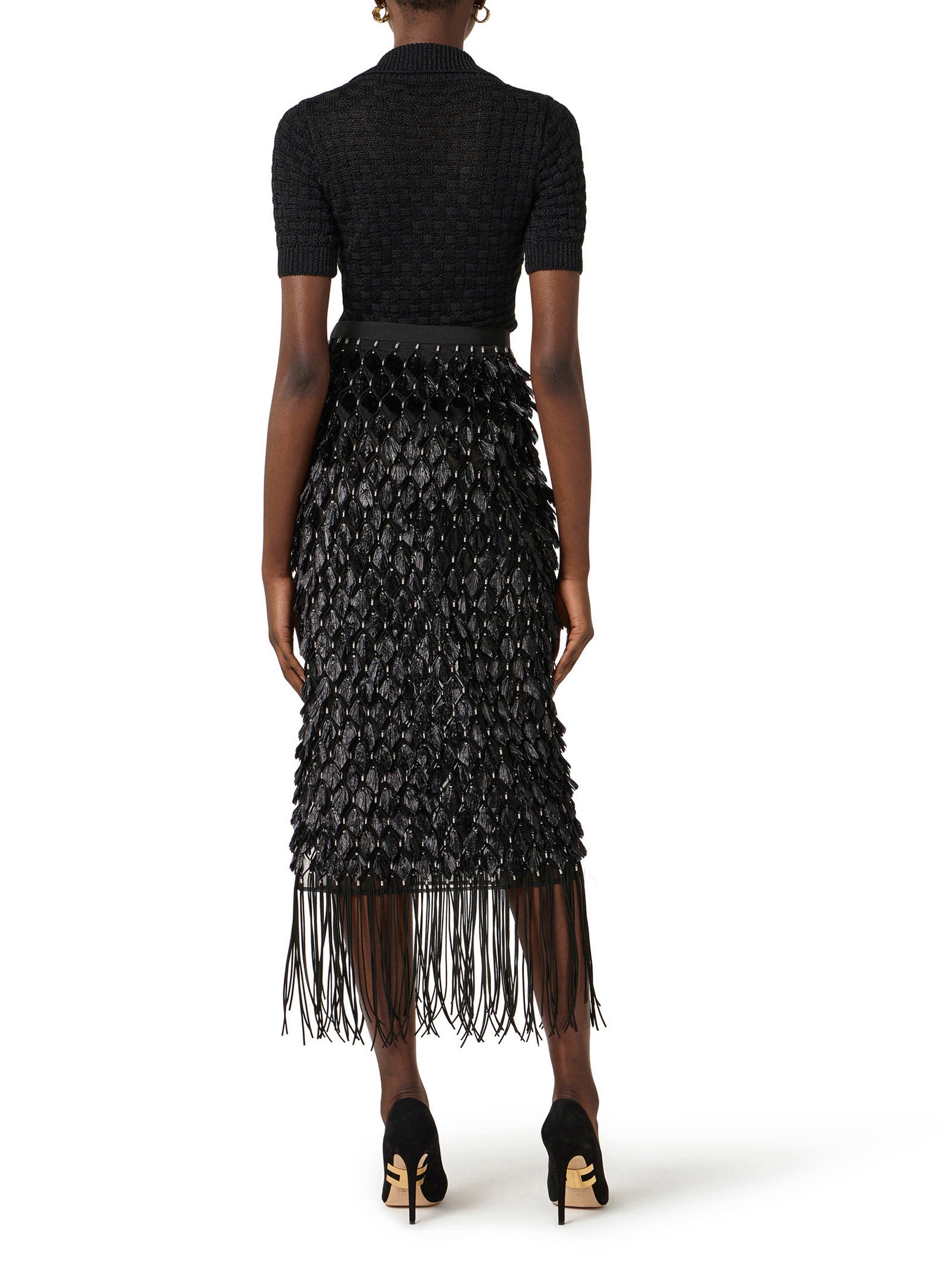 Knit top with tassels