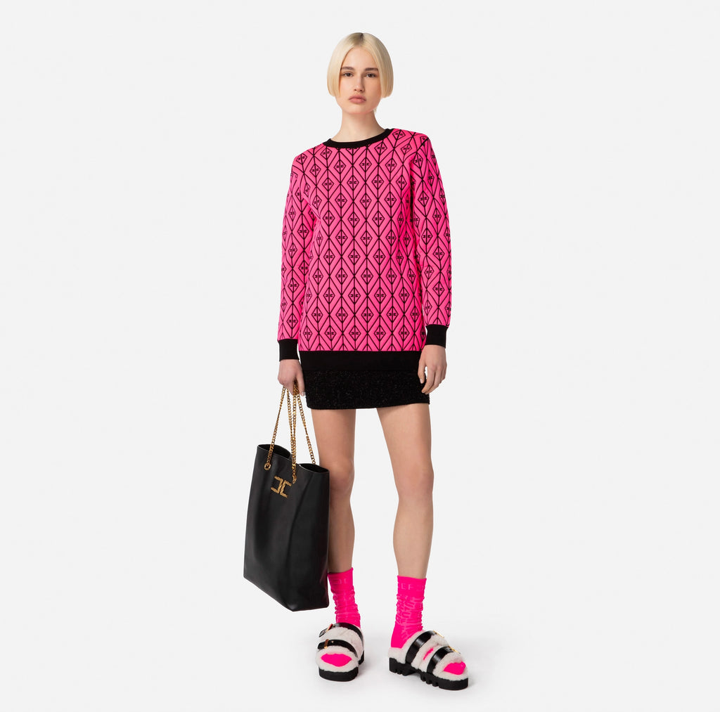 Embossed knit oversize pullover | LAST PIECE: 38/40