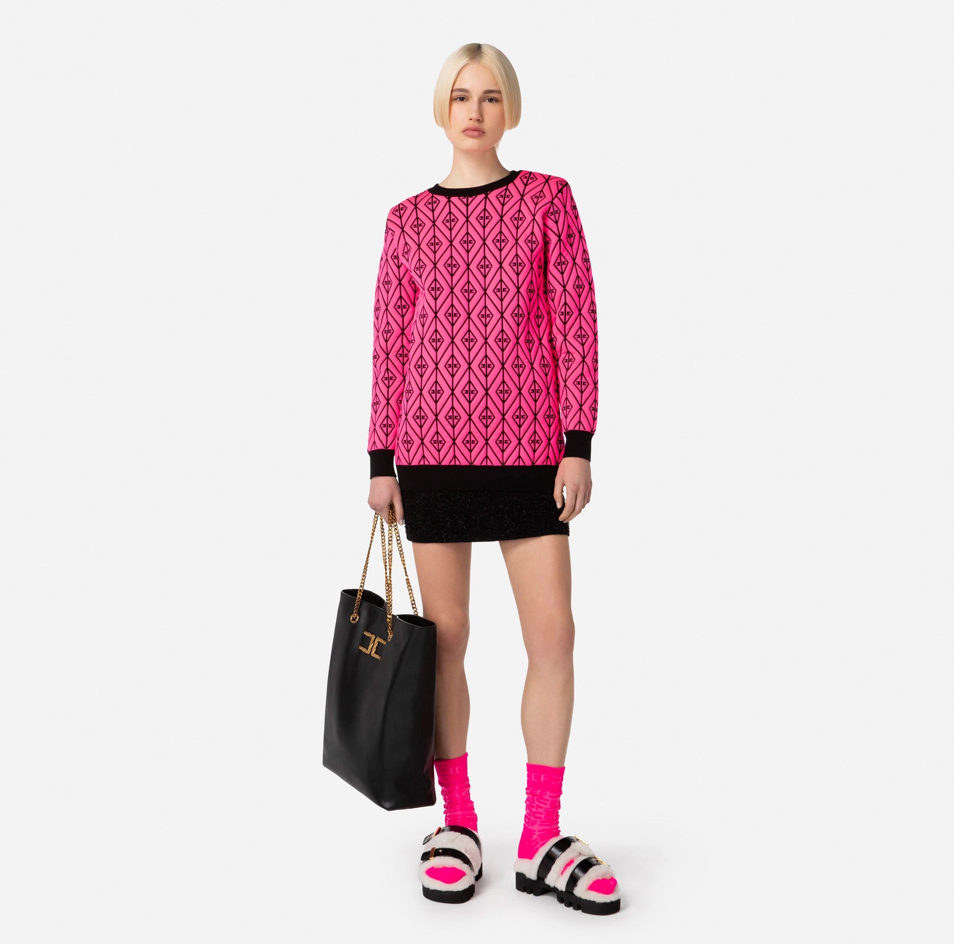 Embossed knit oversize pullover | LAST PIECE: 38/40