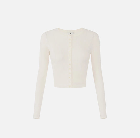 Knit openwork cardigan