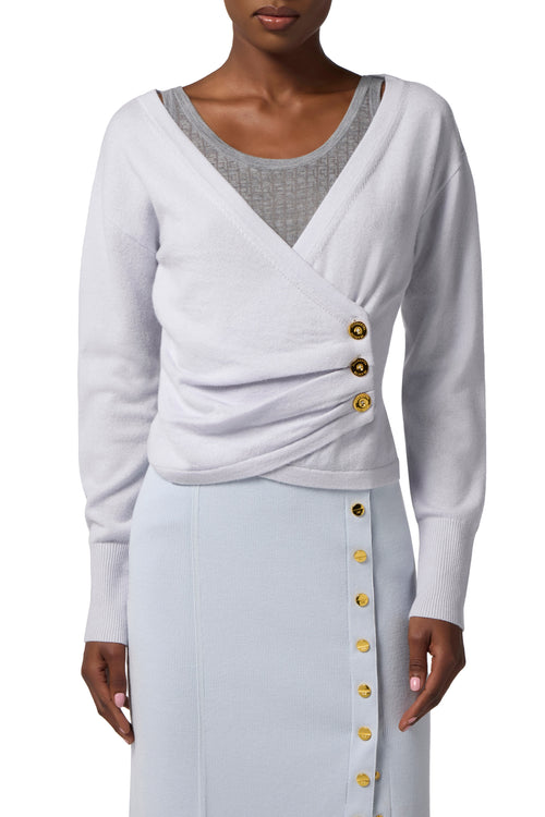 Cashmere blend jumper with jewel buttons
