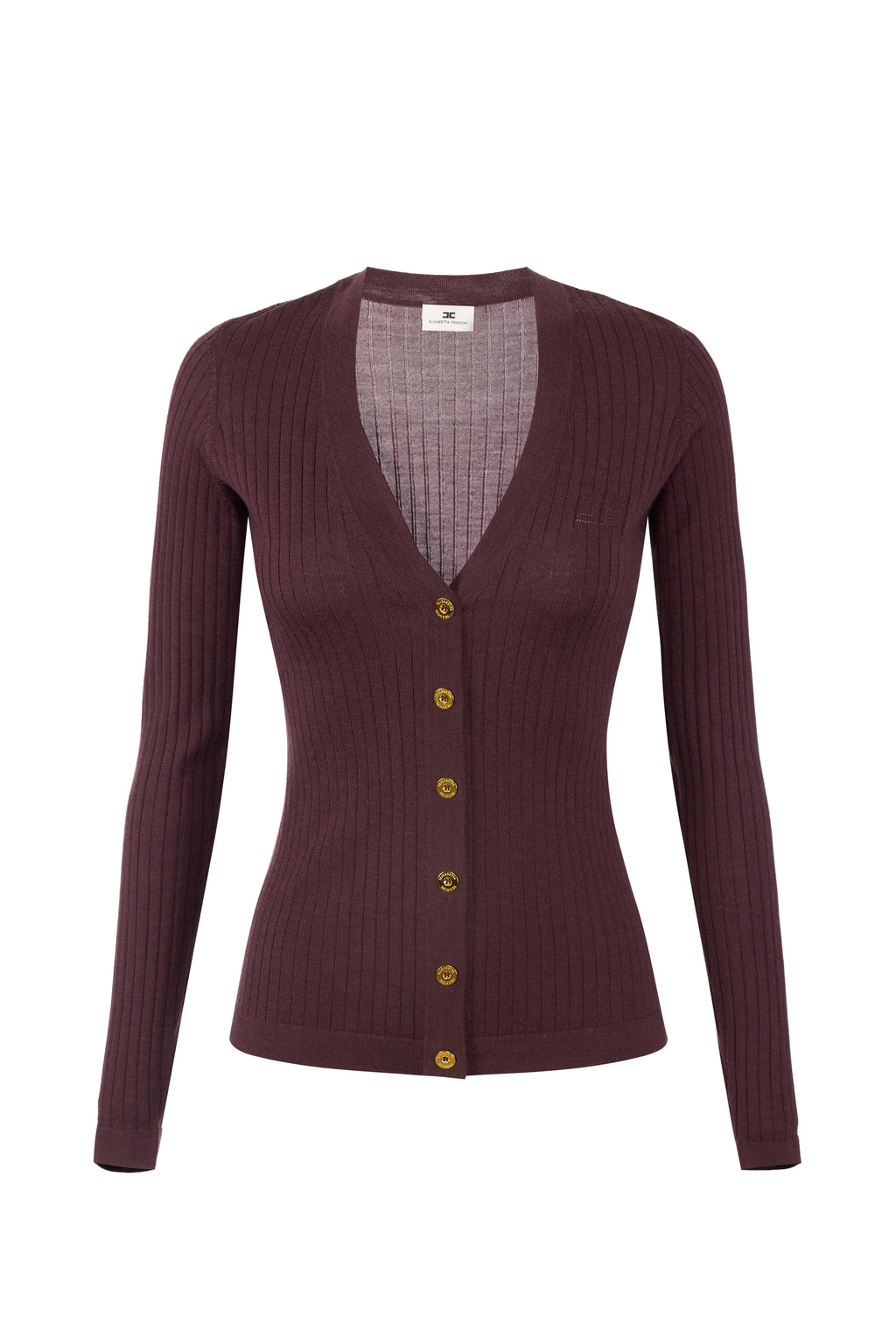 Cashmere blend ribbed cardigan
