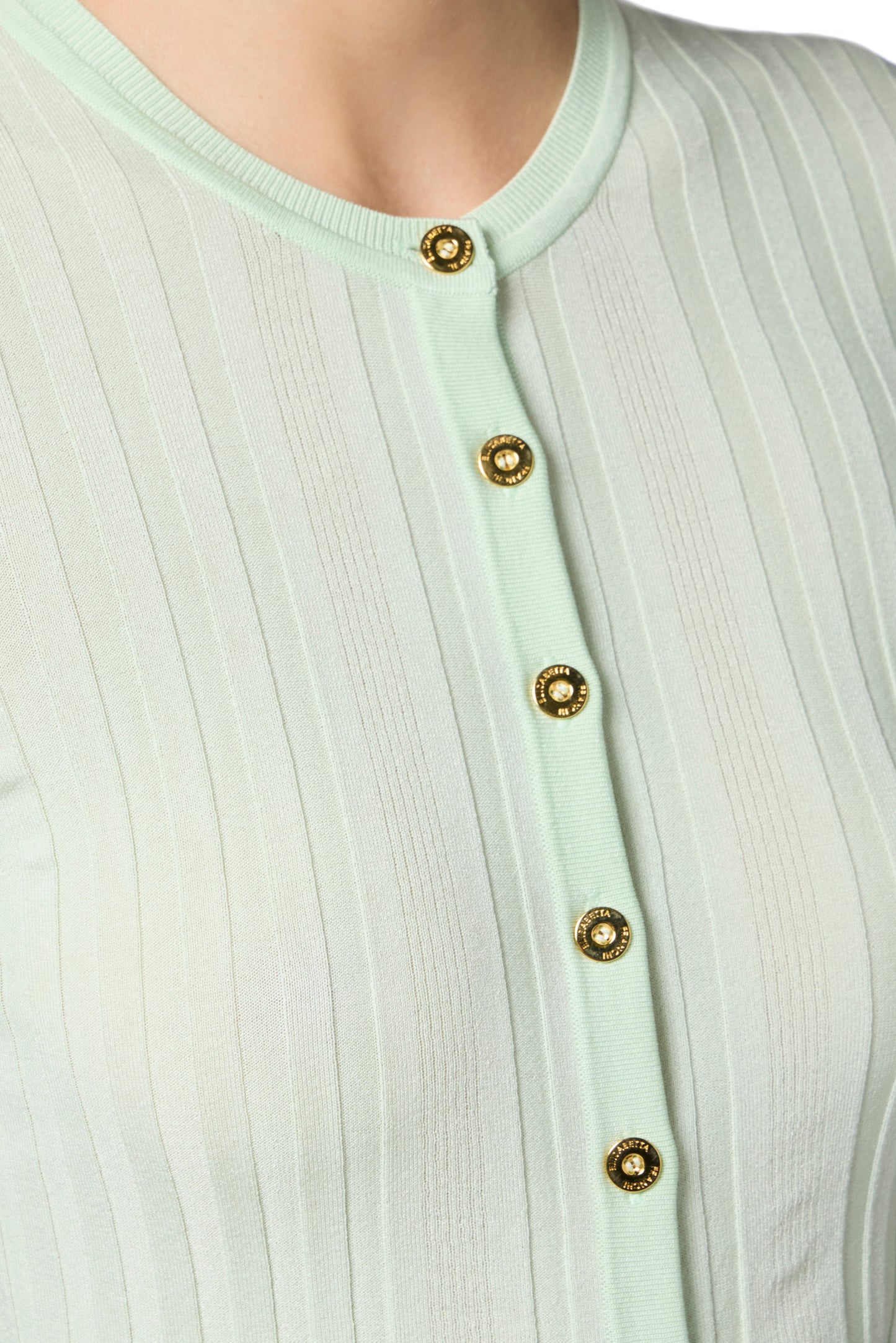 Cotton cardigan with transparency details and golden buttons