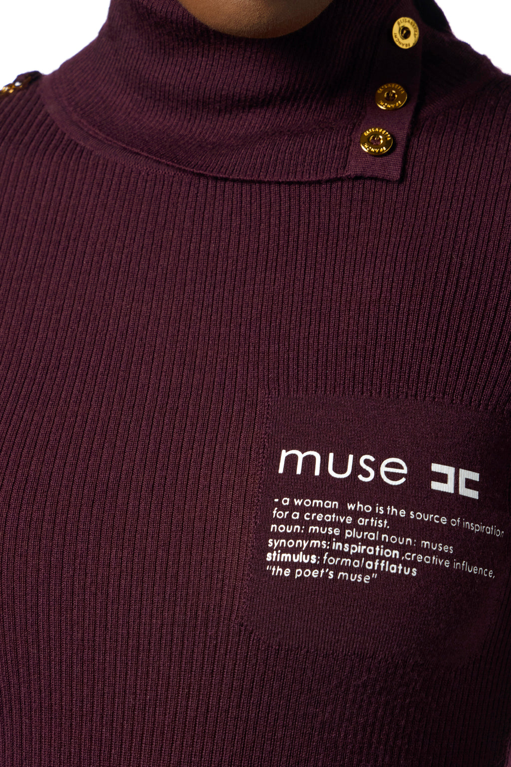 Turtleneck top with lettering detail