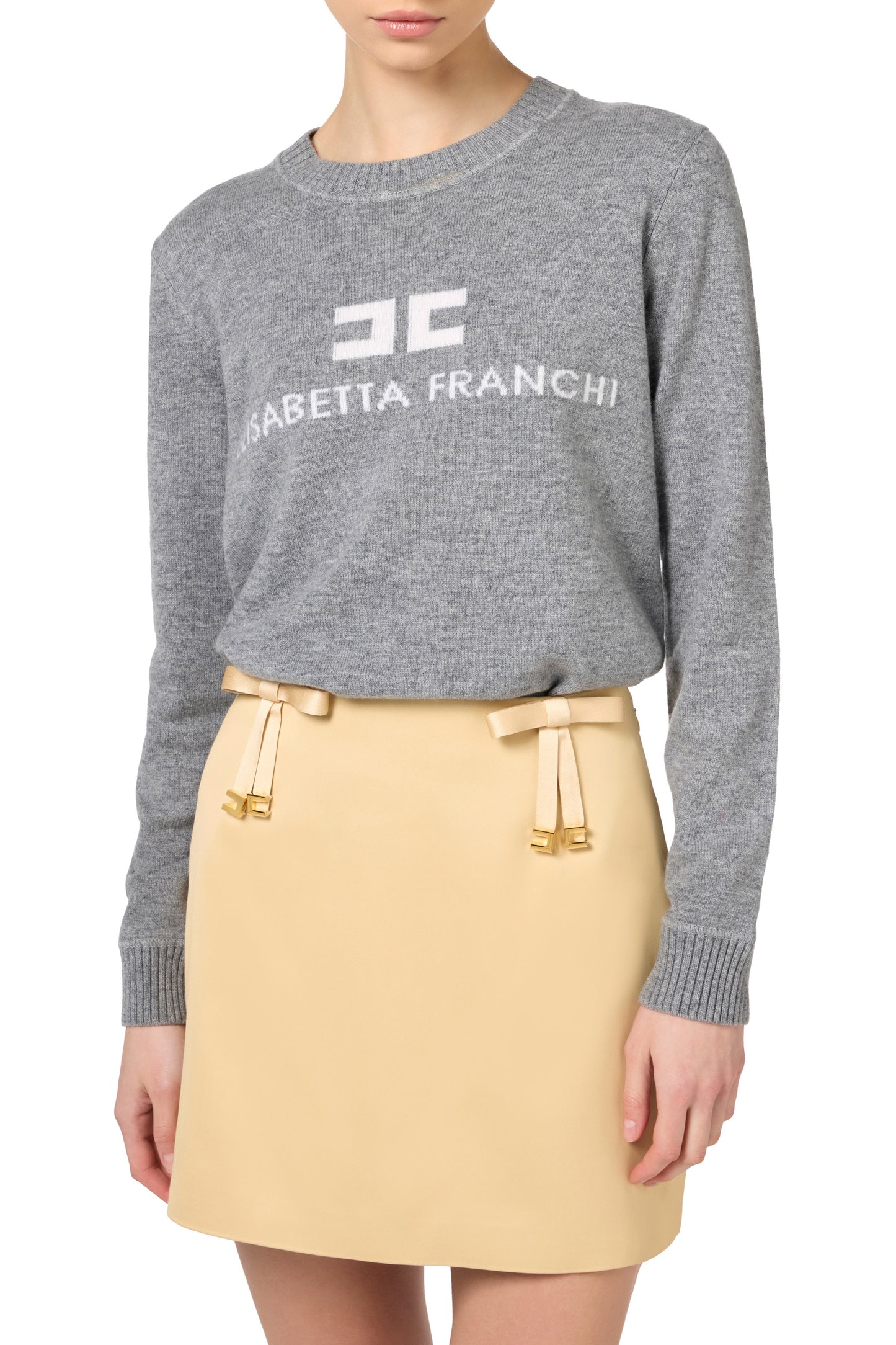 Cashmere blend pullover with logo