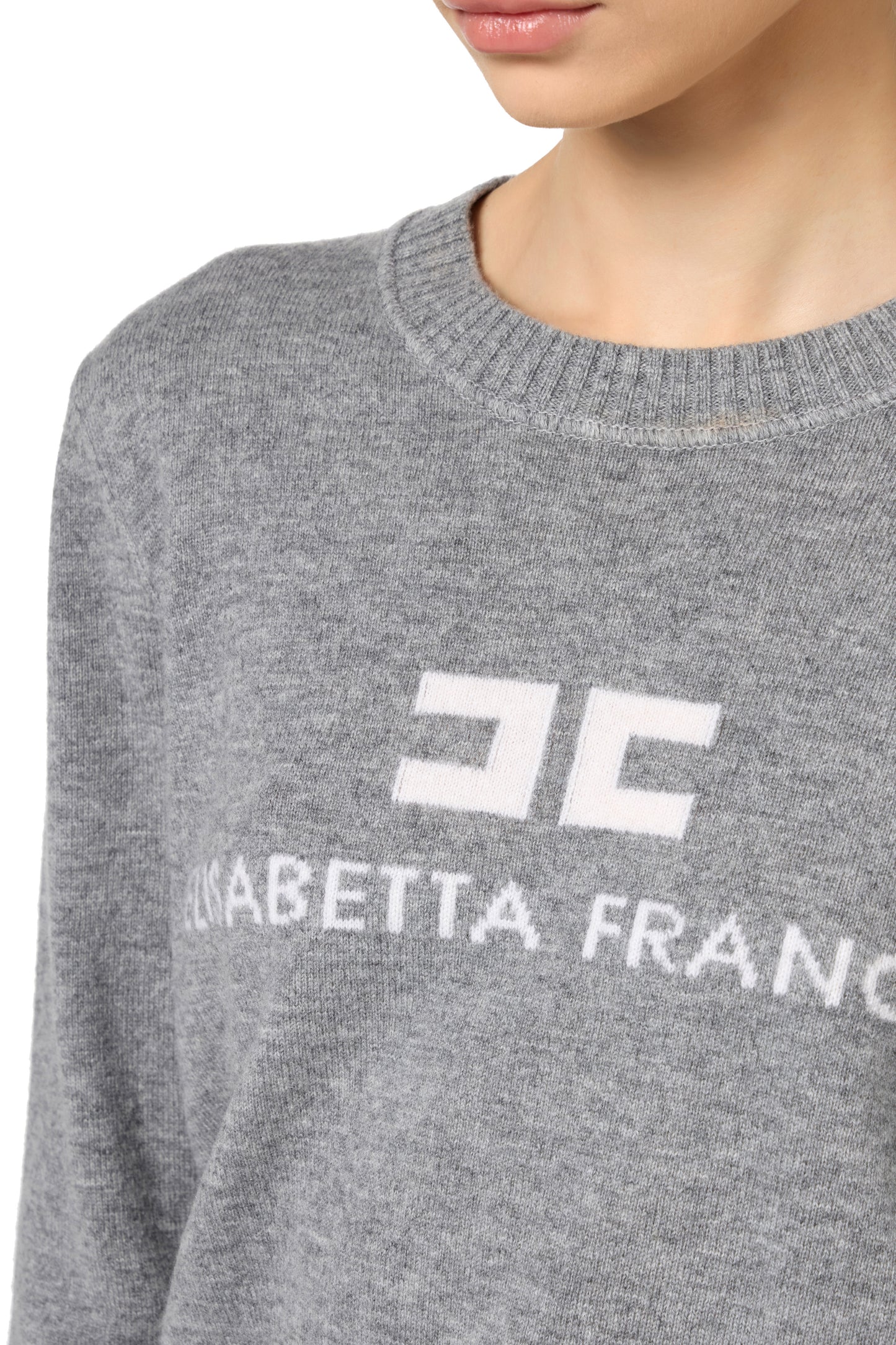 Cashmere blend pullover with logo