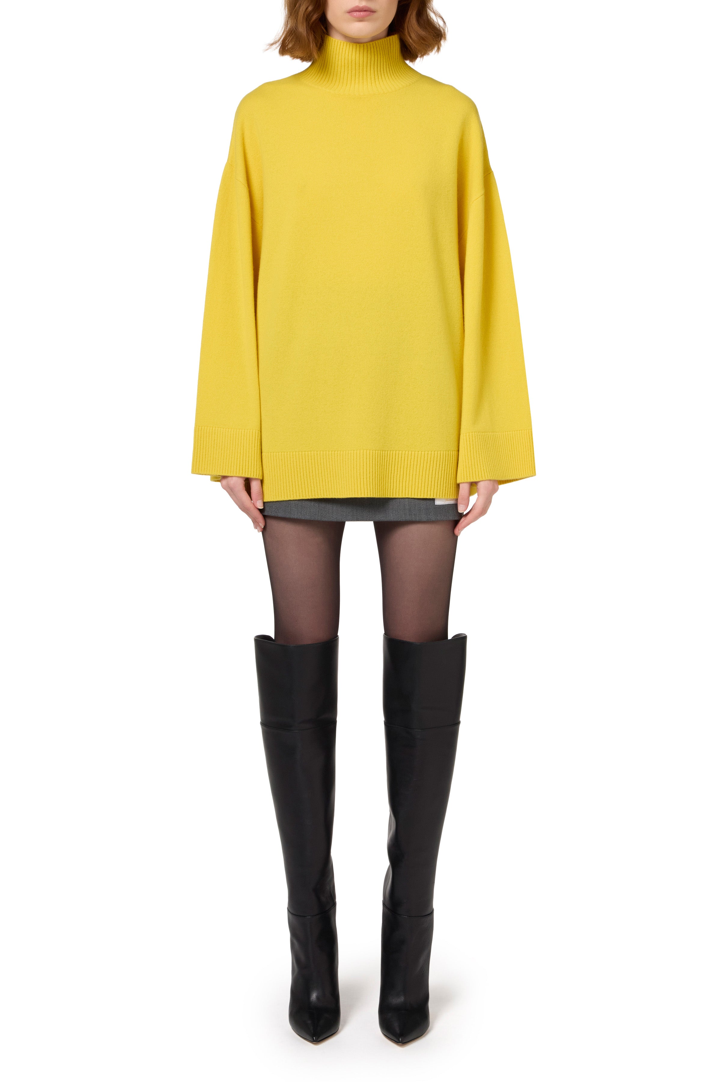 Cashmere blend turtleneck with logo | LAST PIECE: 42/44