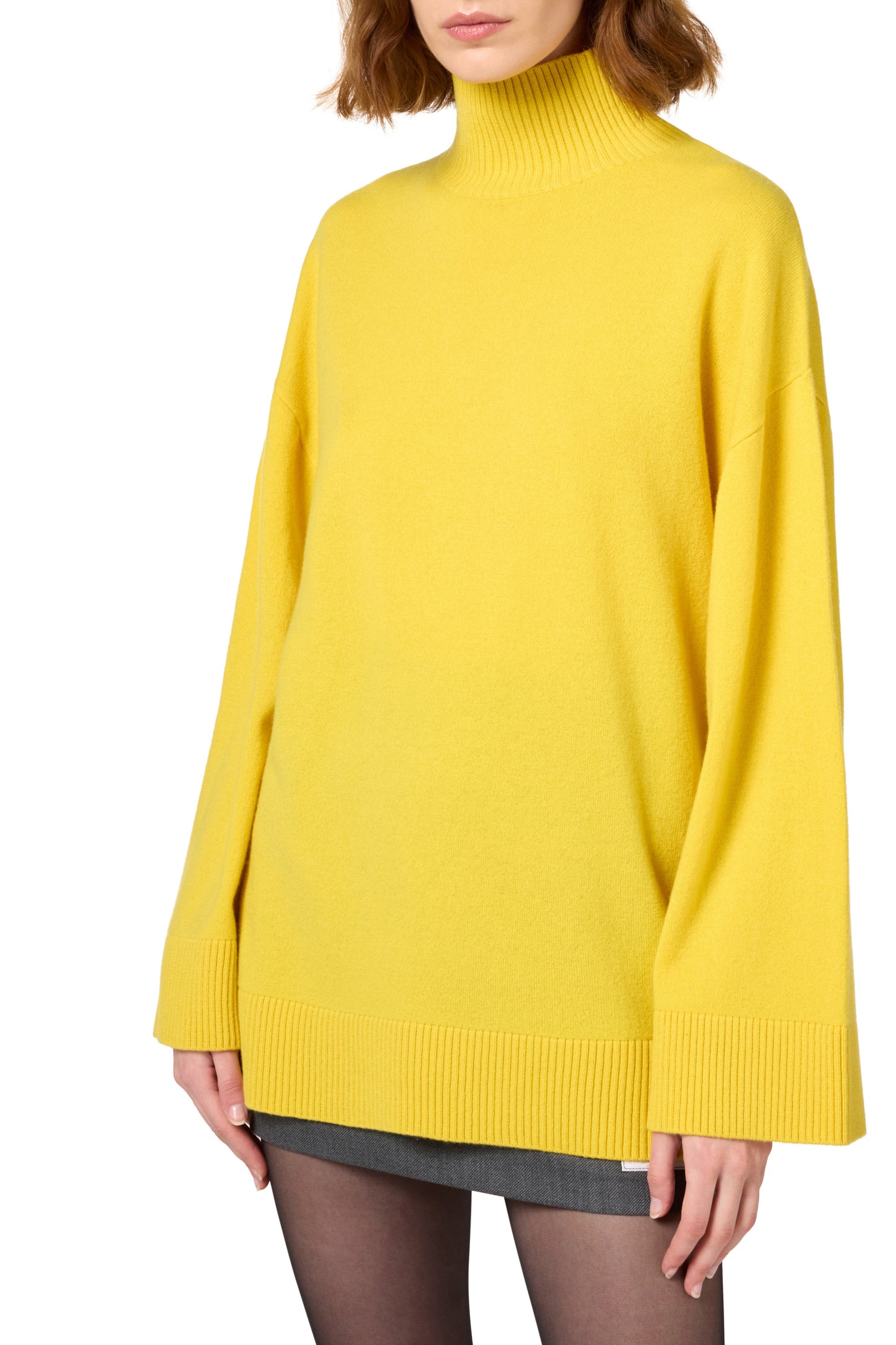 Cashmere blend turtleneck with logo