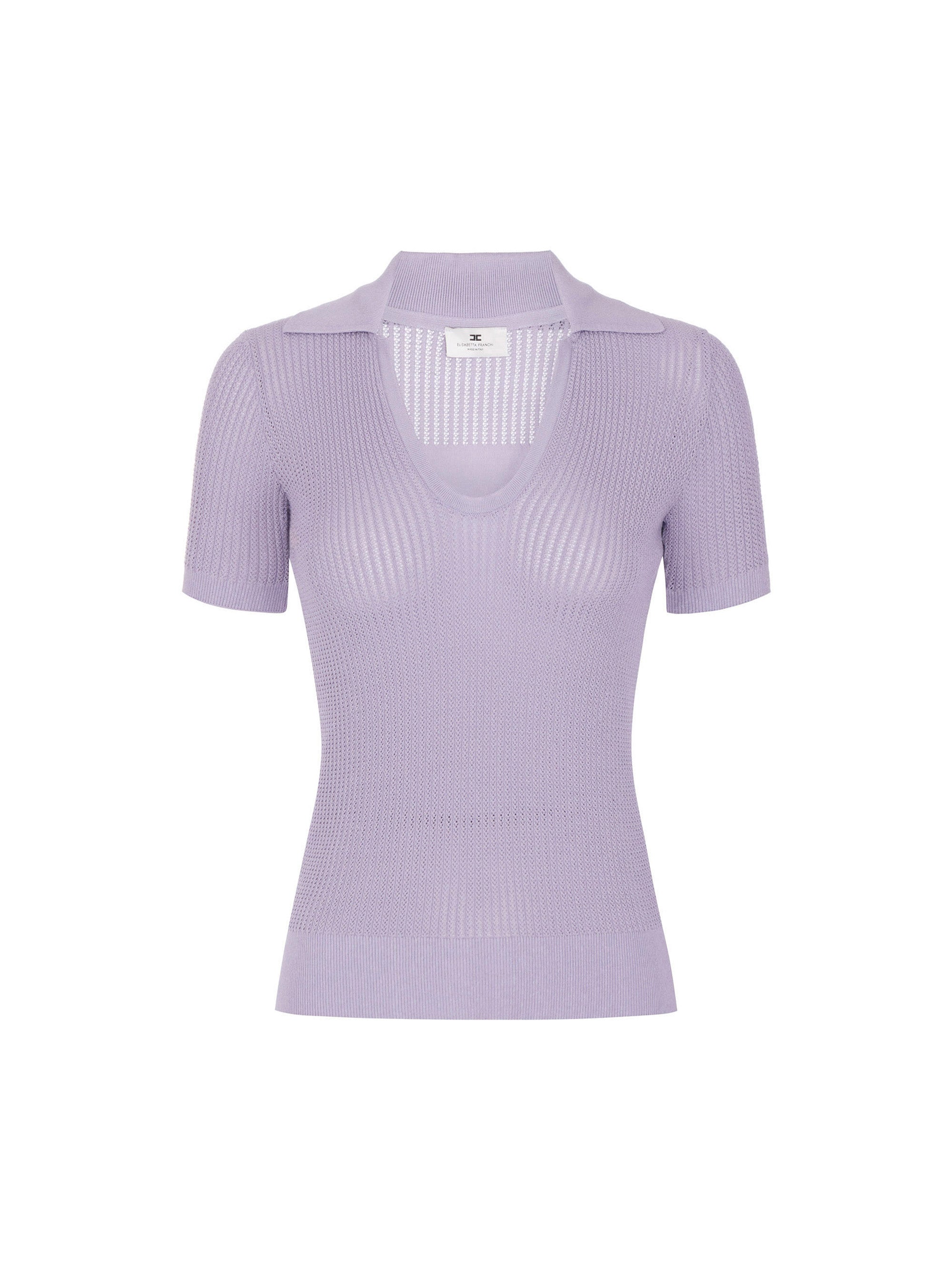 Knit polo shirt with printed logo