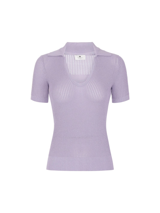 Knit polo shirt with printed logo