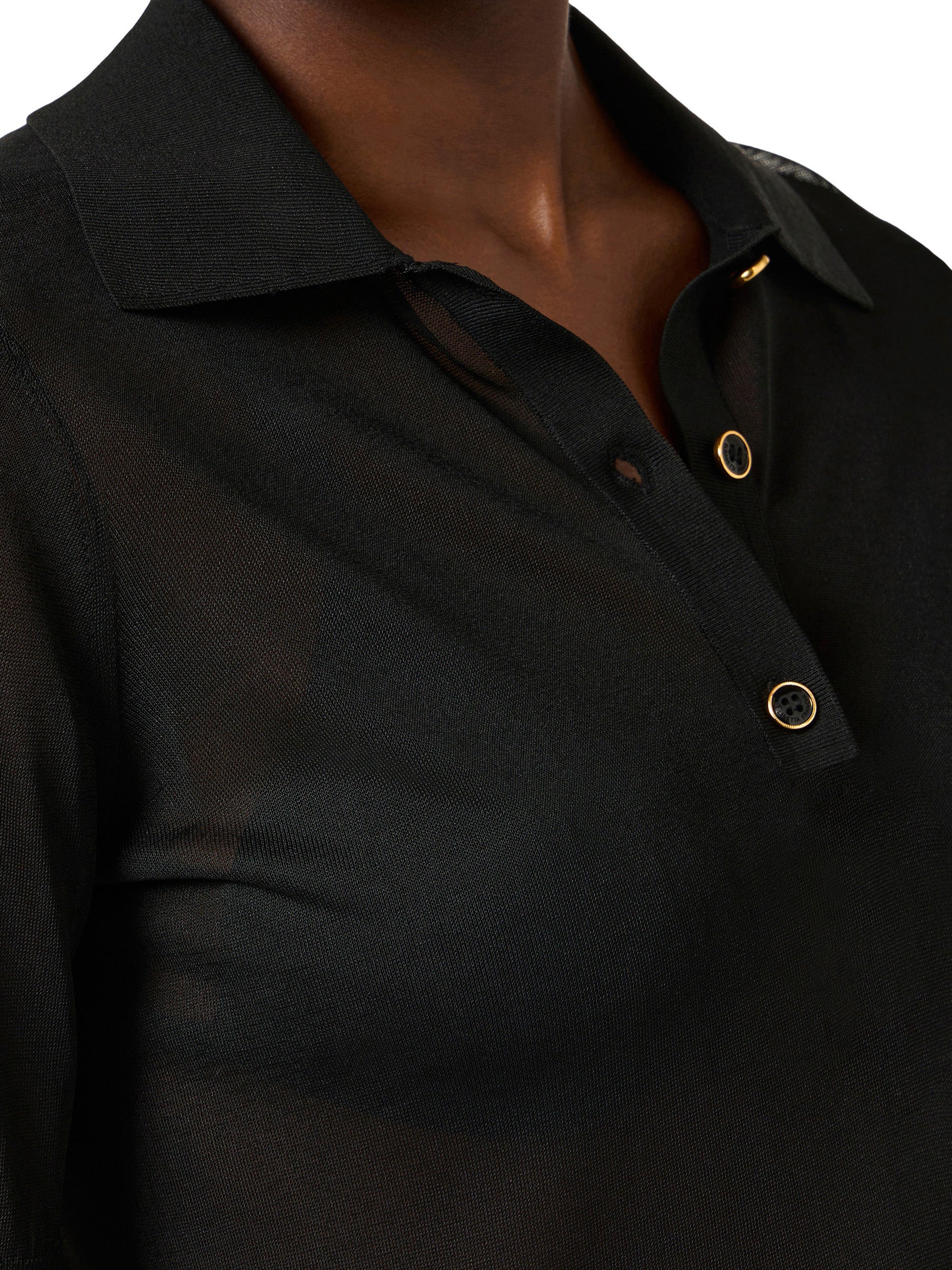 Nylon polo shirt with bra