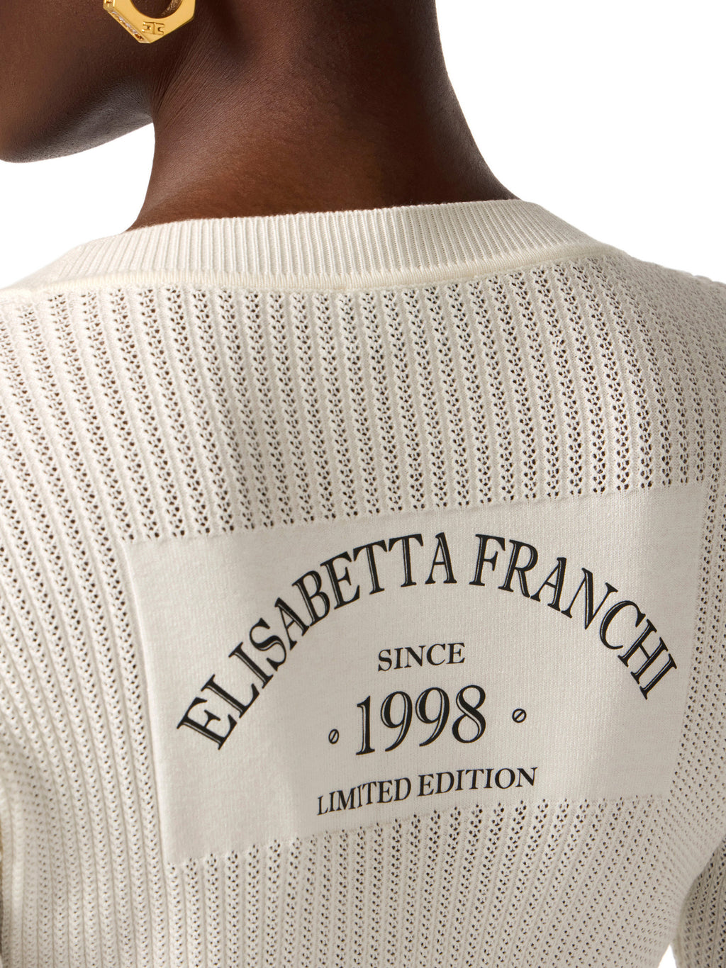 Knit cardigan with printed logo