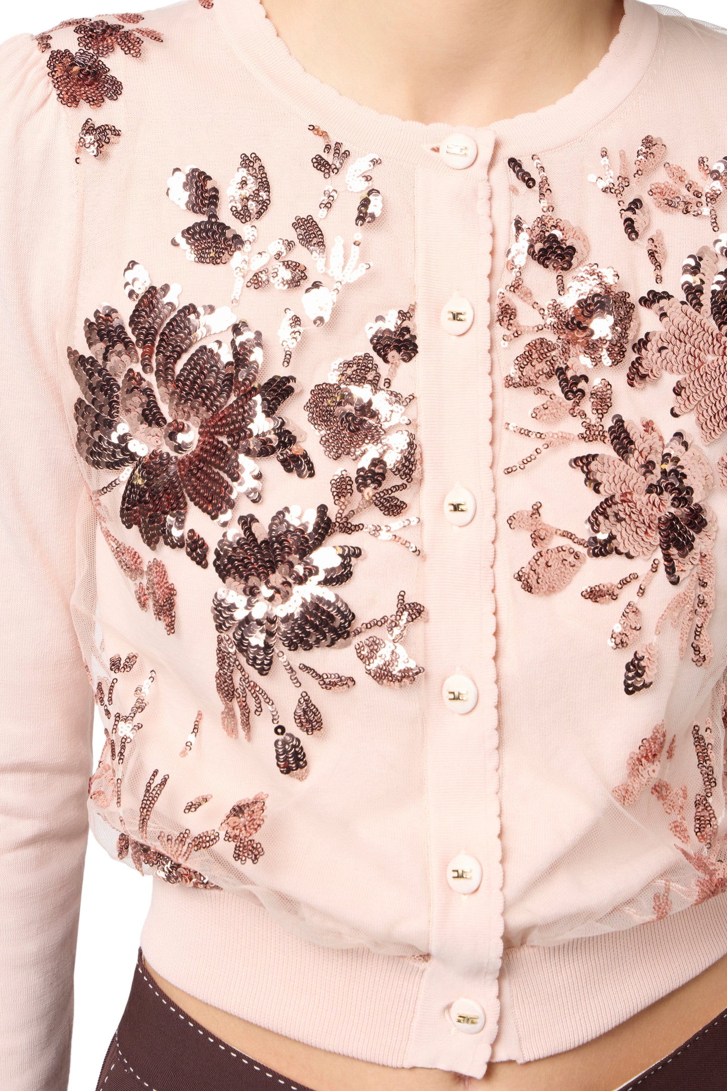 Cotton cardigan with embroidered sequins