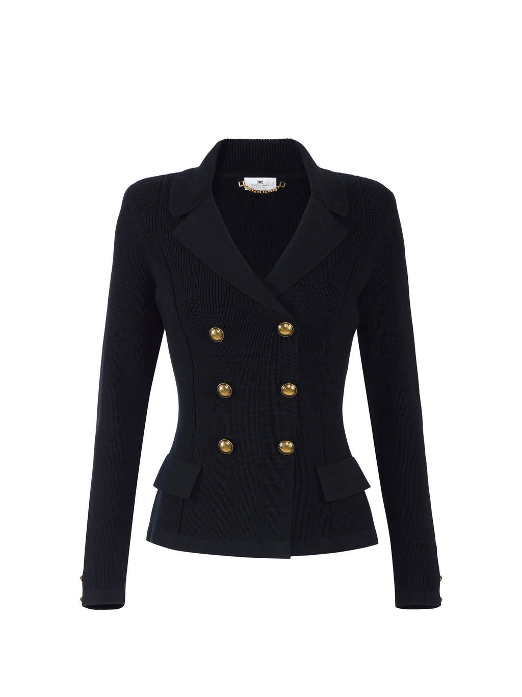 Knit jacket with jewel buttons
