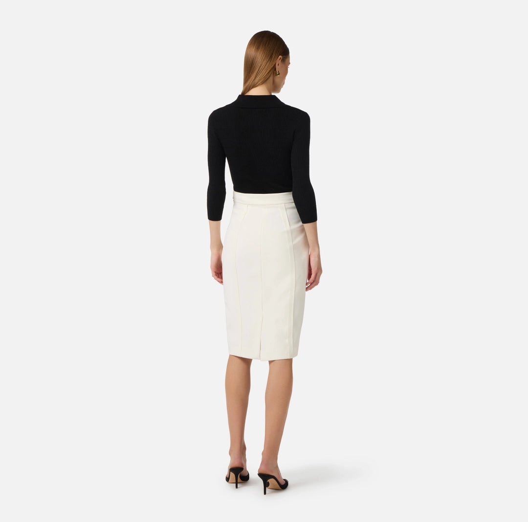 Micro-braided knit polo shirt