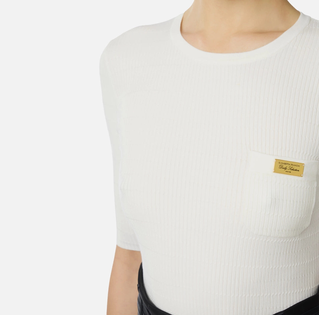 Micro-braided knit top