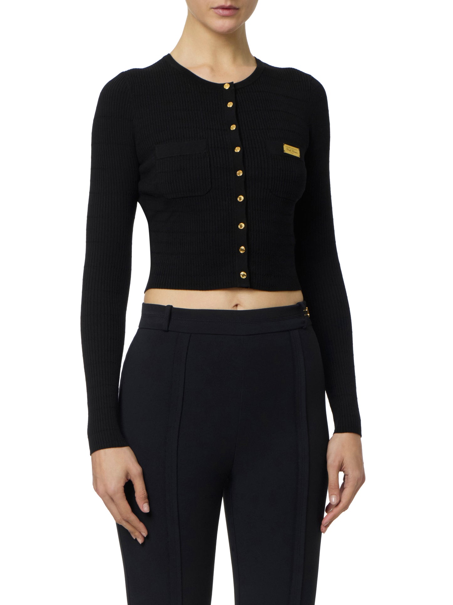 Micro-braided knit cardigan