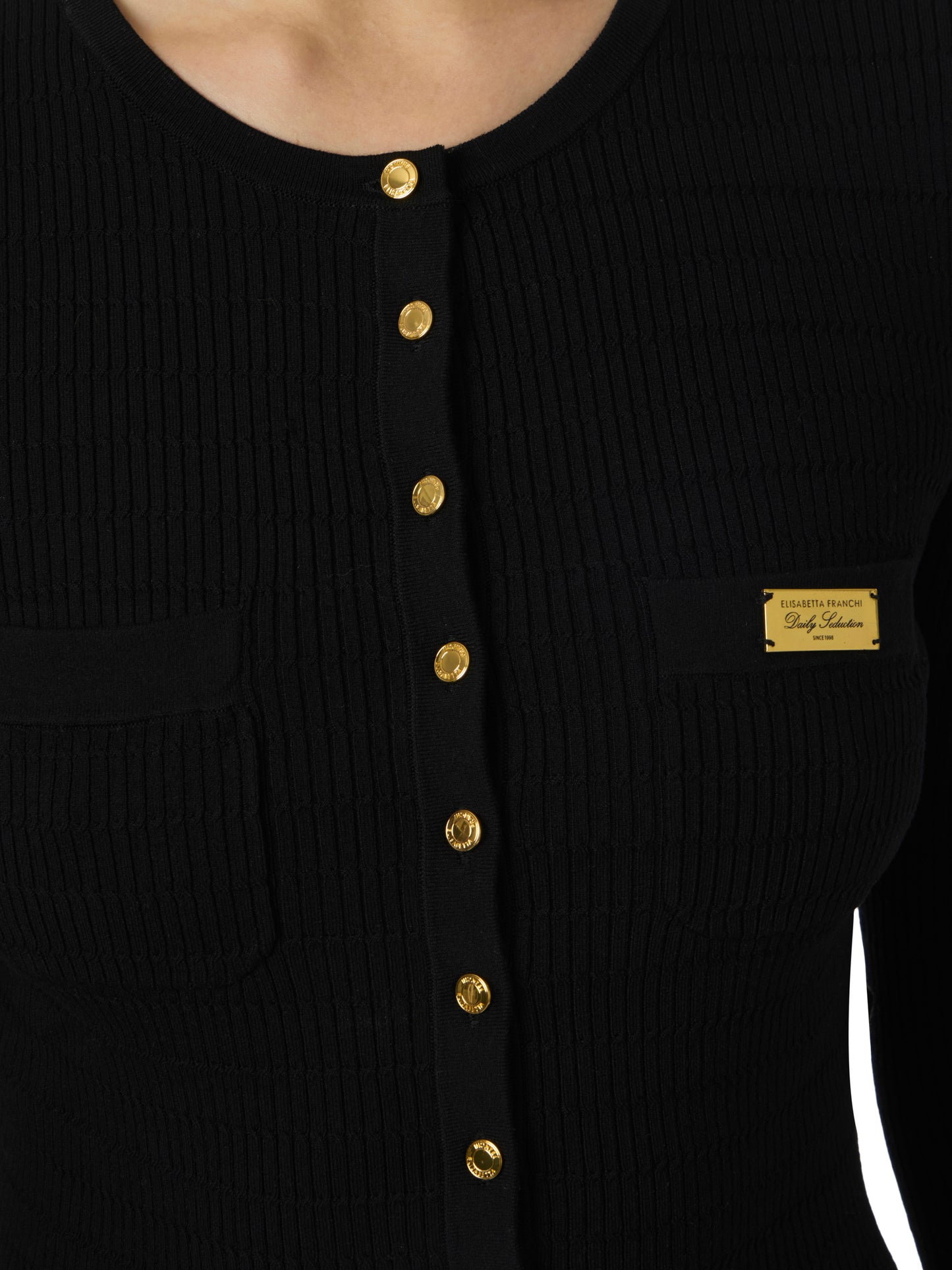 Micro-braided knit cardigan