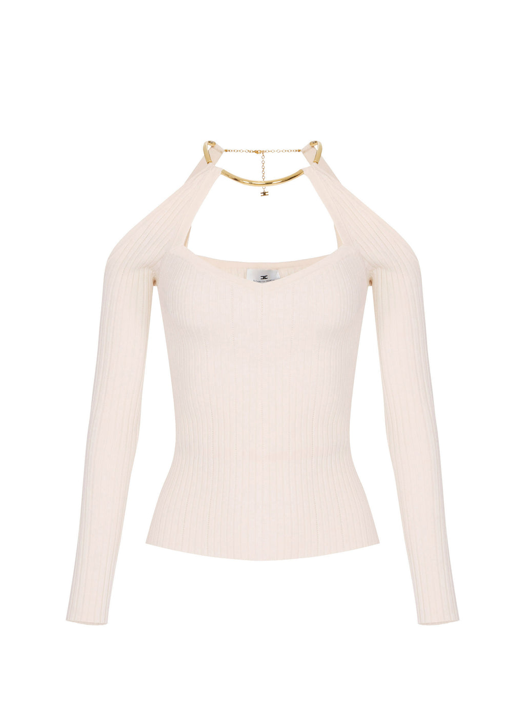 Knit top with jewel detail