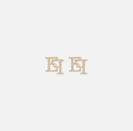 Earrings with double logo