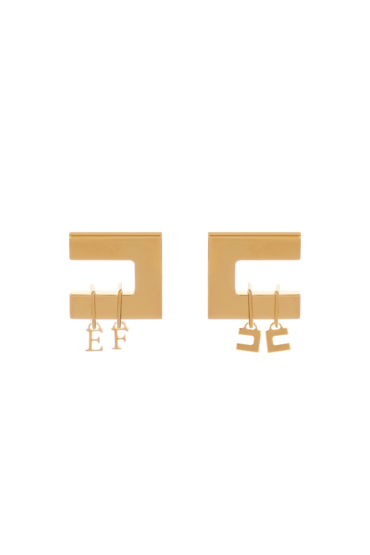 Earrings with double logo charms