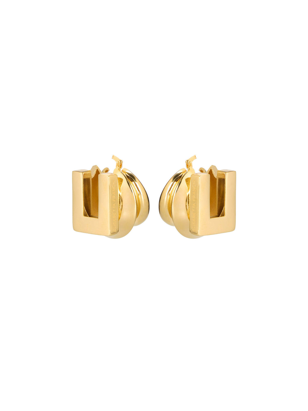 Earrings with engraved logo