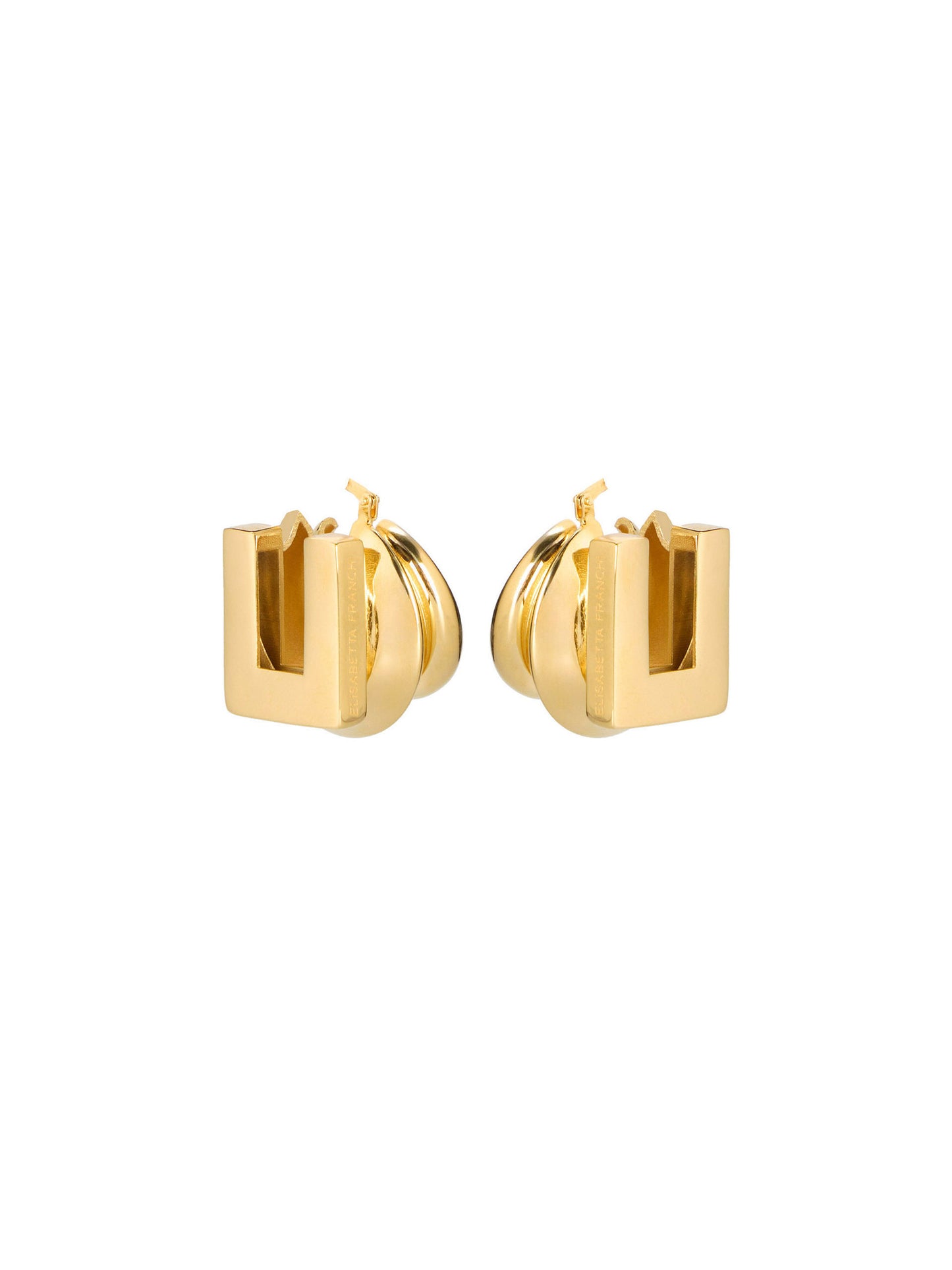 Earrings with engraved logo