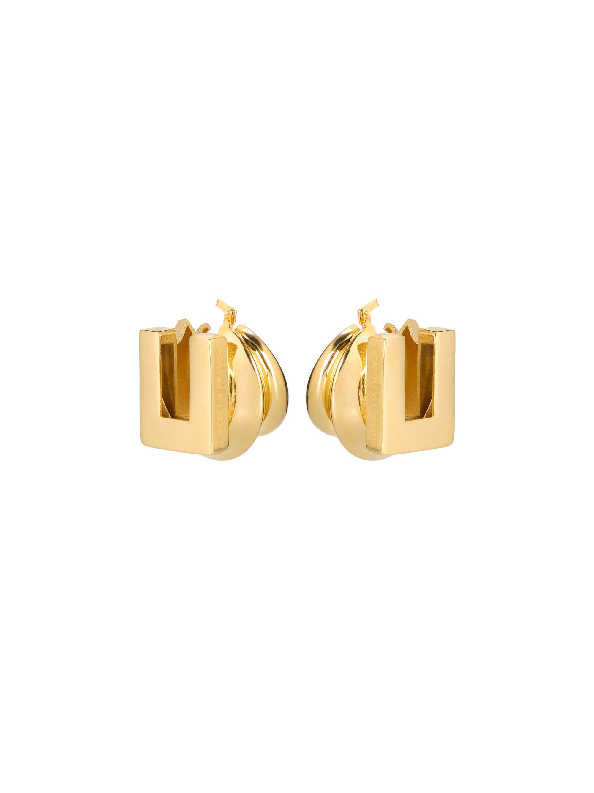 Earrings with engraved logo