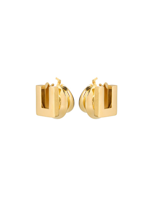 Earrings with engraved logo