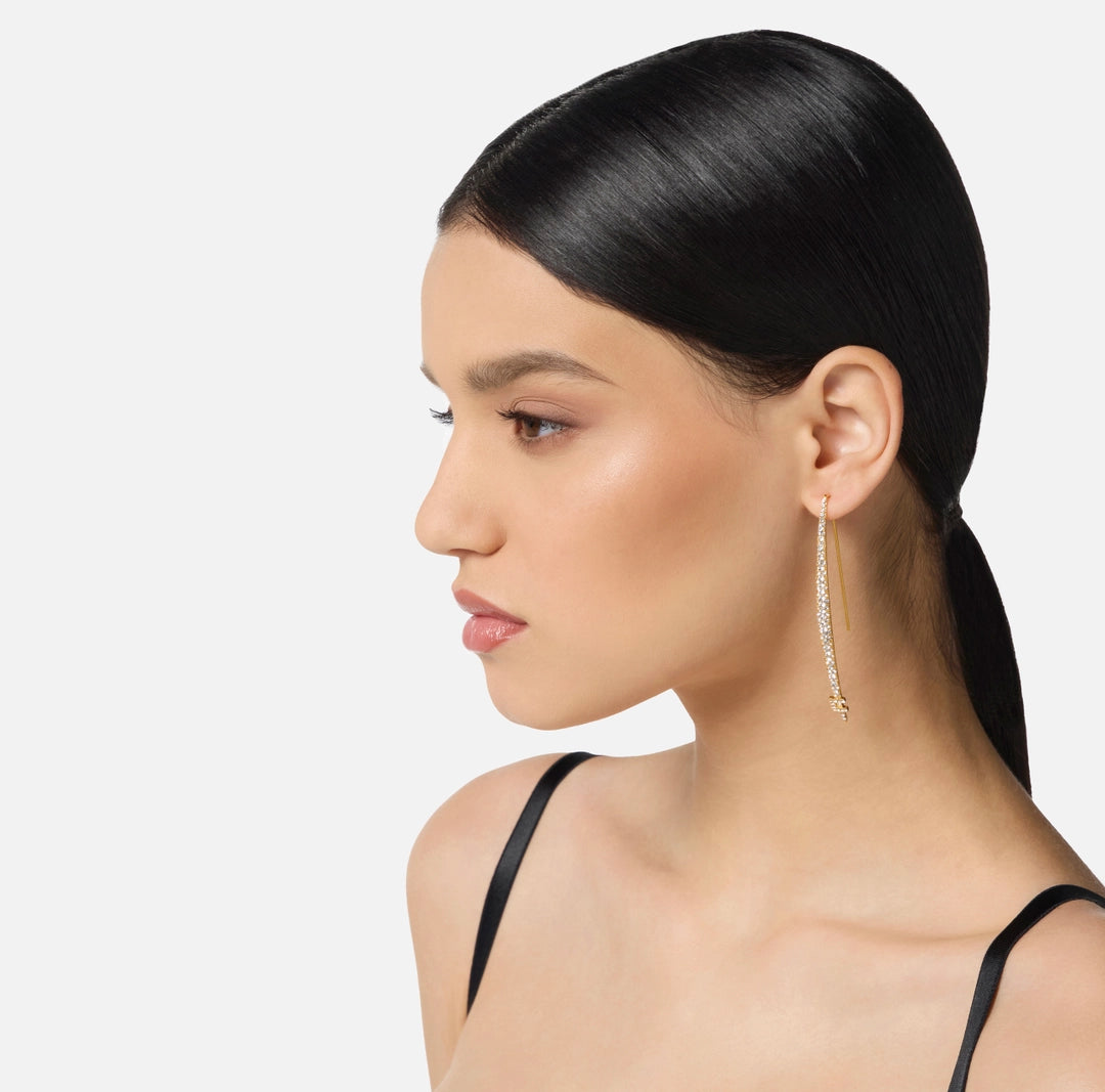 Earrings with rhinestones