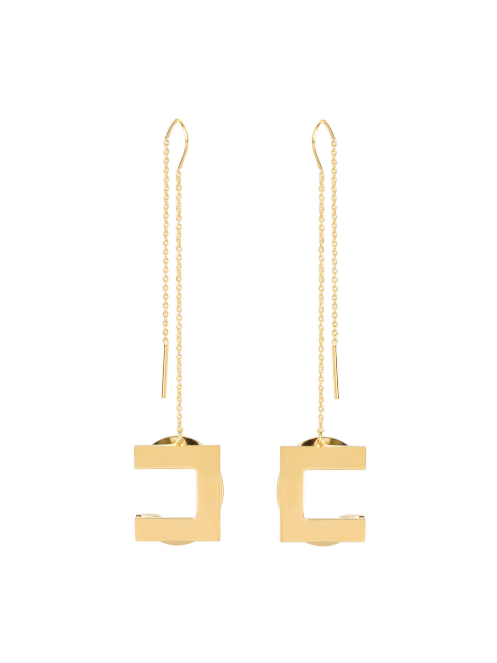 Chain earrings with logo